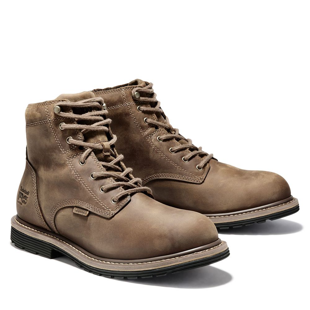 Timberland Pro Μποτακια Ανδρικα Καφε - Millworks 6\" Soft Toe - Greece 7296813-FC